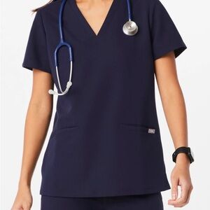 Figs Navy Casma Scrub Top M